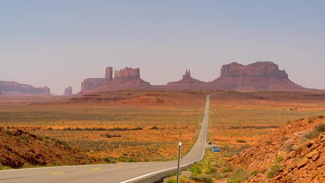 Time lapse of Forest Gump point in Monument Valley, Arizona USA