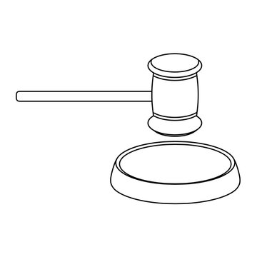 recommend clip art: オークションや裁判に使われる小槌（線画）
