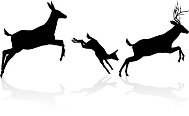 Deer Family Silhouette