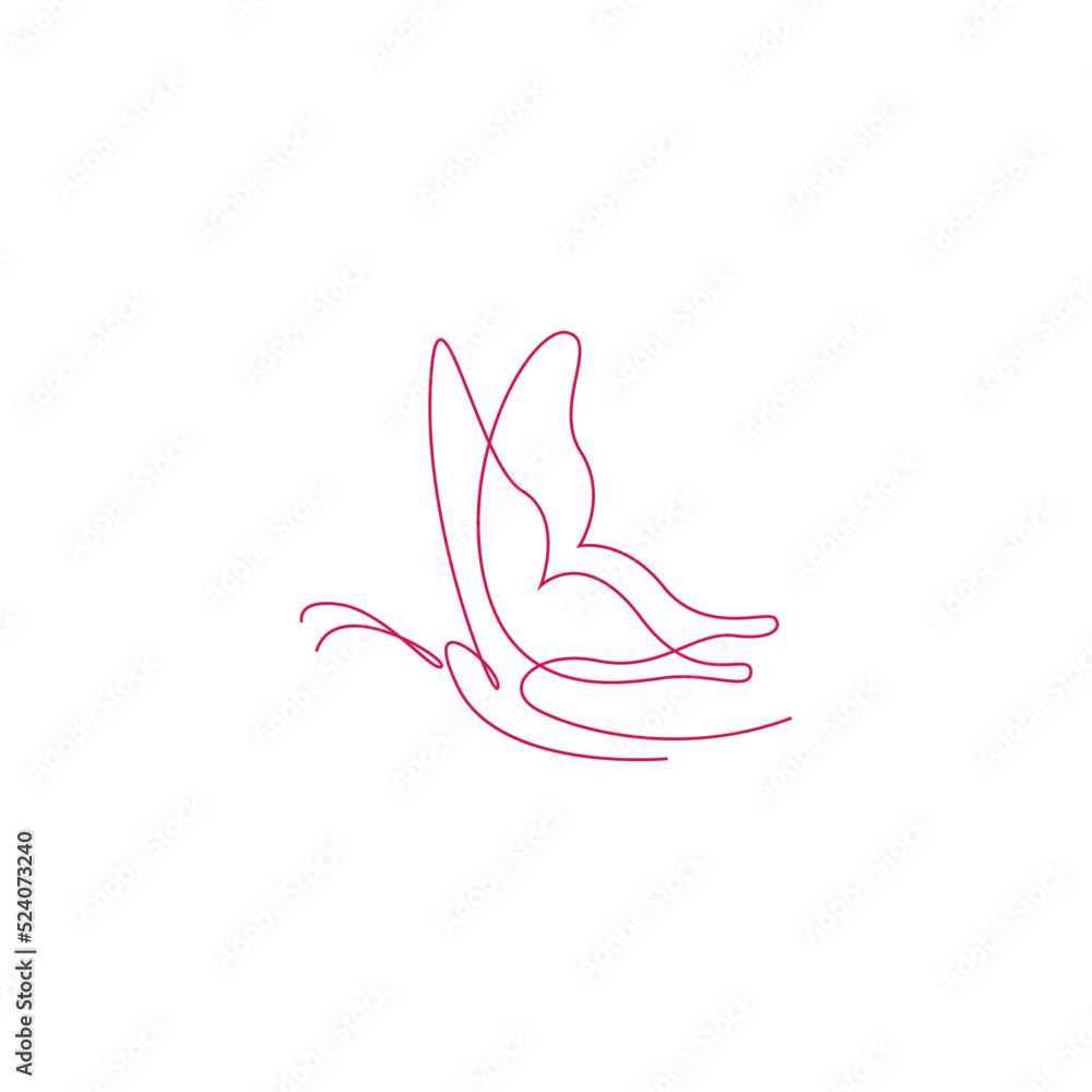 Sticker butterfly line art image