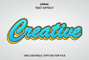 creative text effect in blue and editable.
