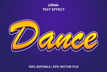 dance text effect with orange color and editable.