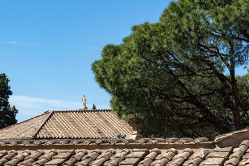 View over the rooftops from a window in one of the museums in Vatican City, Rome
