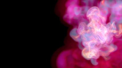 Colorful smoke, abstract illustration. Space, galaxy and science concept. Energy and fog. Milky Way. With place for text. 3D visualization.