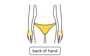 女性の脱毛イラスト　パーツ別、手の甲