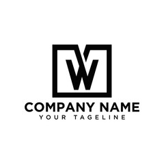 Outstanding professional elegant trendy awesome modern art black and white color MW WM initial based Alphabet letter logo icon