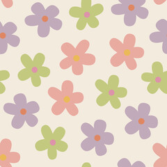 HAND DRAWN FLORAL SEAMLESS PATTERN FOR CLOTHS AND TEXTILE AND CAN BE USE IN ANY KIDS WEAR FIELDS VECTOR