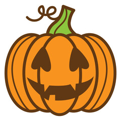 Happy pumpkin icon design graphic