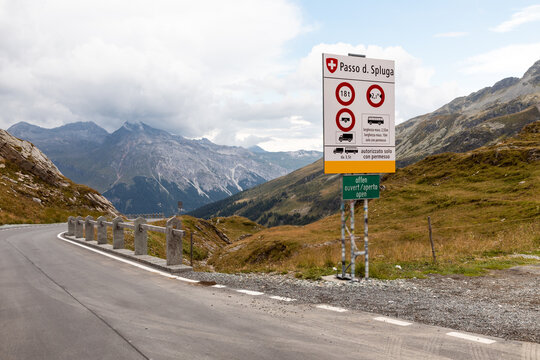 Highest point of the Spluga Pass, on the border between Italy and Switzerland.