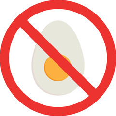 No egg sign or Eggs prohibited symbol. Forbidden signs and symbols.