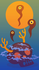 Happy Halloween night party background