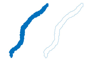 Lake Anderson (Canada, North America) map vector illustration, scribble sketch map