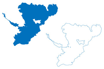Lake Towuti (Republic of Indonesia, Sulawesi) map vector illustration, scribble sketch Danau Towuti map