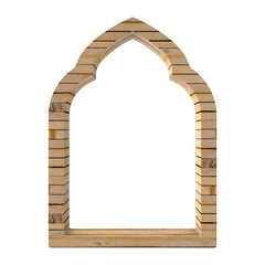 Frame rounded in 3d render wood realistic