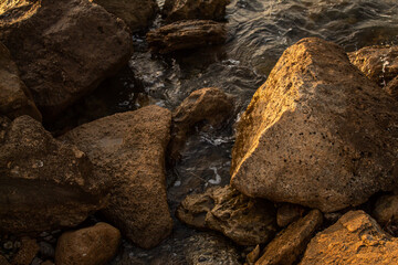Le Castella, Calabria, Italy, rocks on the beach