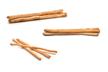 Bread sticks isolated on white background.