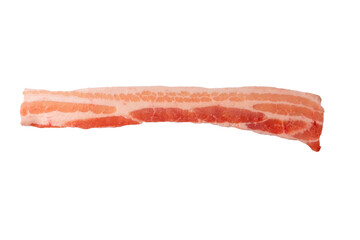 Raw bacon slices isolated on a white background.