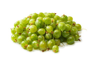 A group of gooseberries isolated on a white background.