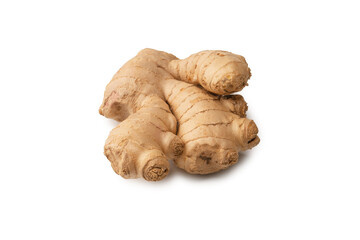 Ginger root isolated on white background.
