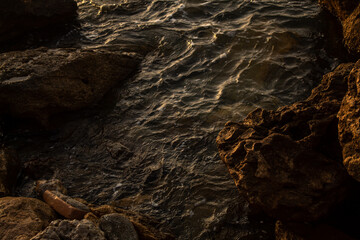 Le Castella, Calabria, Italy, waves and rocks