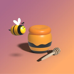 Bee with honey