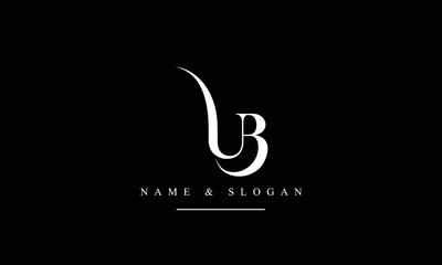 UB, BU, U, B abstract letters logo monogram - obrazy, fototapety, plakaty
