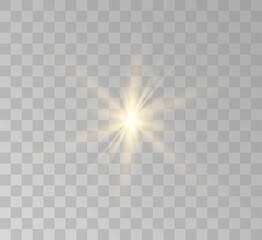 Transparent yellow sunlight special lens flash light effect. Front solar flare lenses	