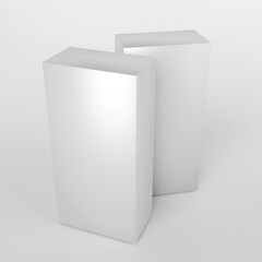 vertical blank white box in isolated white background