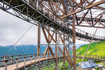  Dolni Morava Sky Walk stairs in the mountains, Czech Republic.