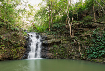 Obraz premium Ton Rak Sai Waterfall is in Namtok Sam Lan National Park ,Saraburi Thailand 