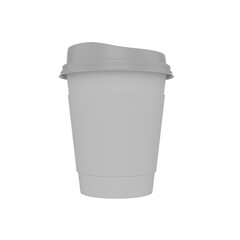 Coffee Paper Cup 3d visual illustration for branding