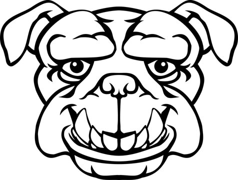 Bulldog Mascot Cute Happy Cartoon Character