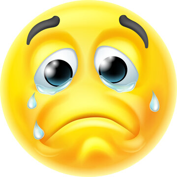 Crying Sad Emoticon Cartoon Face