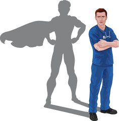 Superhero Nurse Doctor Shadow Super Hero