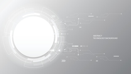 Grey white Abstract technology background, Hi tech digital connect, communication, high technology concept, science, technology background