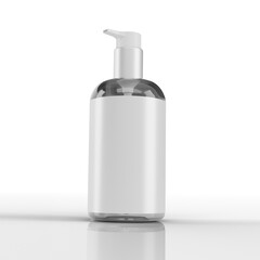 Plastic Bottle 3d visual with nozzle press for products label presentation 