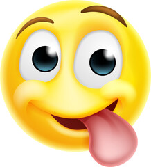 Tongue Out Cheeky Emoticon Cartoon Face