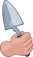 Bricklayer Builder Hand Fist Holding Trowel