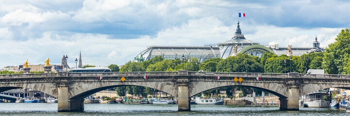 Pont de la Concorde bridge and Seine river in Paris, France