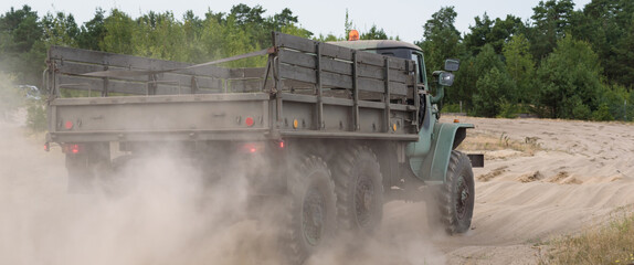 MILITARY TRUCK - Old Russian vehicle at the shows of military enthusiasts