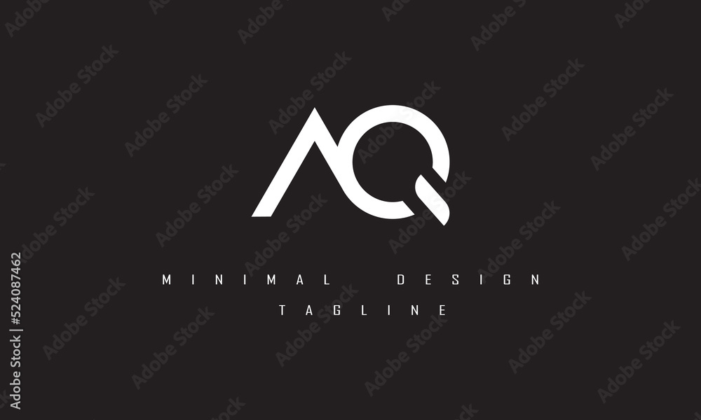 Fototapete aq or qa minimal logo design