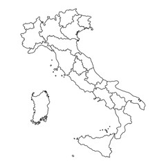 Italy Map with region borders. Vector illustration.