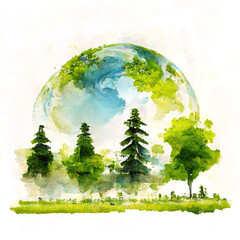Illustration of environmentally friendly and ecology concept - obrazy, fototapety, plakaty