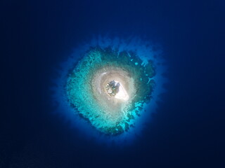 Uninhabited island JEEP island in Chuuk, Micronesia. Here is the world's greatest wreck diving...