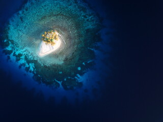 Uninhabited island JEEP island in Chuuk, Micronesia. Here is the world's greatest wreck diving destination.