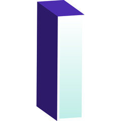 Alphabet 3D type illustration. letter I.