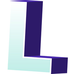 Alphabet 3D type illustration. letter L.