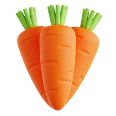 freshness carrots 3D icon illustration