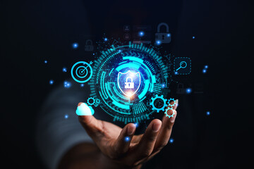 Concepts of cybersecurity, data protection, access to private information on the Internet online	
