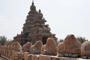 Shore temple in Mahabalipuram, Tamilnadu, India. It is one of the Group of Monuments at...